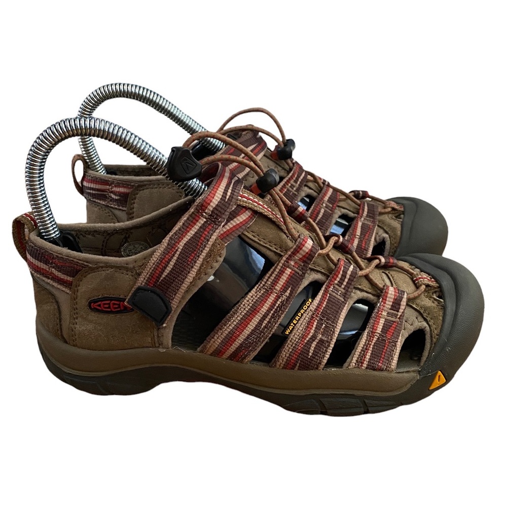 Keen Newport H2 Brown/Red Striped Outdoor Waterproof Hiking Sandals Youth Size 5